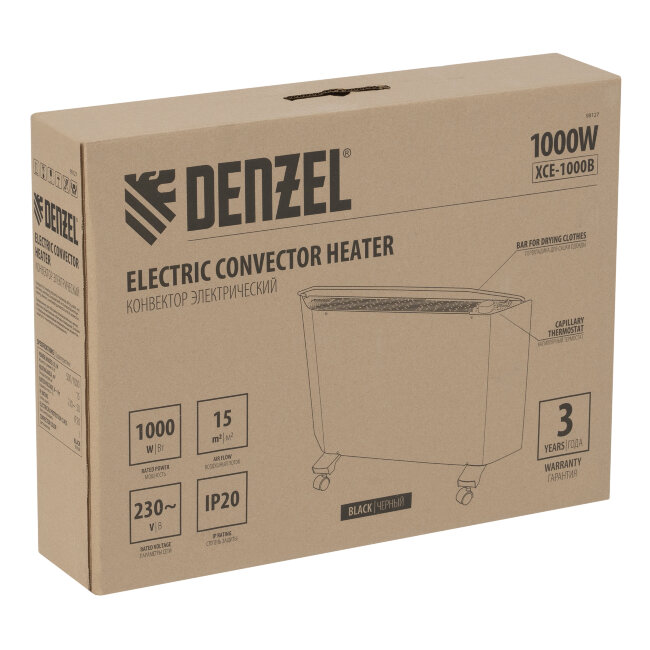 Конвектор электрический XCE-1000 B, 230 В, 1000 Вт, X-образный нагреватель Denzel в Новосибирске Конвектор электрический XCE-1000 B, 230 В, 1000 Вт, X-образный нагреватель Denzel в Новосибирске