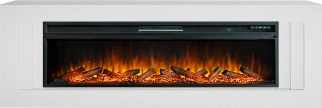 Каминокомплект Line 60 SFT - Белый с очагом Vision 60 LOG LED в Новосибирске