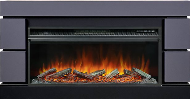 Каминокомплект Modern 42 SFT (Разборный) - Серый графит с очагом Vision 42 LOG LED в Новосибирске