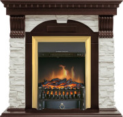 Каминокомплект Dublin угловой - Темный дуб / Сланец белый с очагом Fobos FX Brass Каминокомплект Dublin угловой - Темный дуб / Сланец белый с очагом Fobos FX Brass