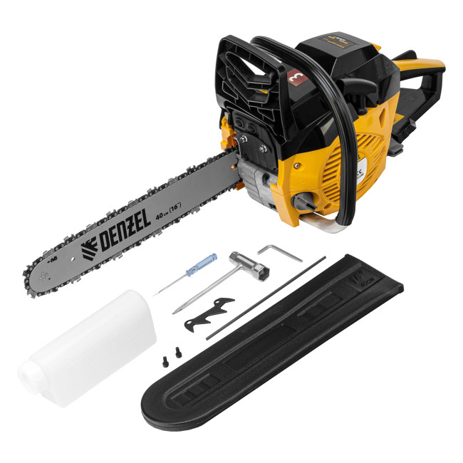 Пила цепная бензиновая DGS-4516, шина 40 см, 45 см3, 3 л.с, шаг 3/8, паз 1.3 мм, 57 звеньев Denzel в Новосибирске