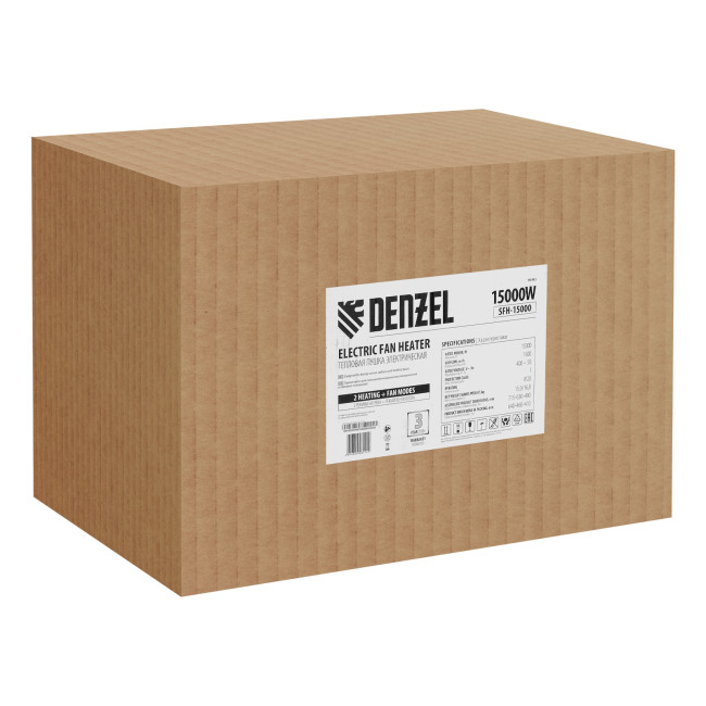Тепловая пушка SFH-15000, 400 В, 1600 м3/ч, вентилятор 3 режима, 9000/15000 Вт Denzel в Новосибирске