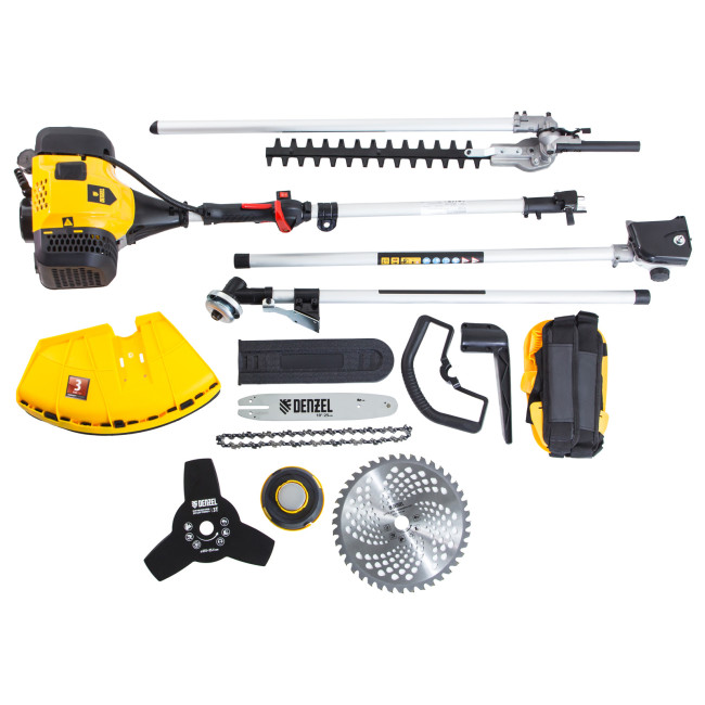 Триммер бензиновый мультифункциональный DGT-52S-MAX, 52 см3, разъёмная штанга Denzel в Новосибирске