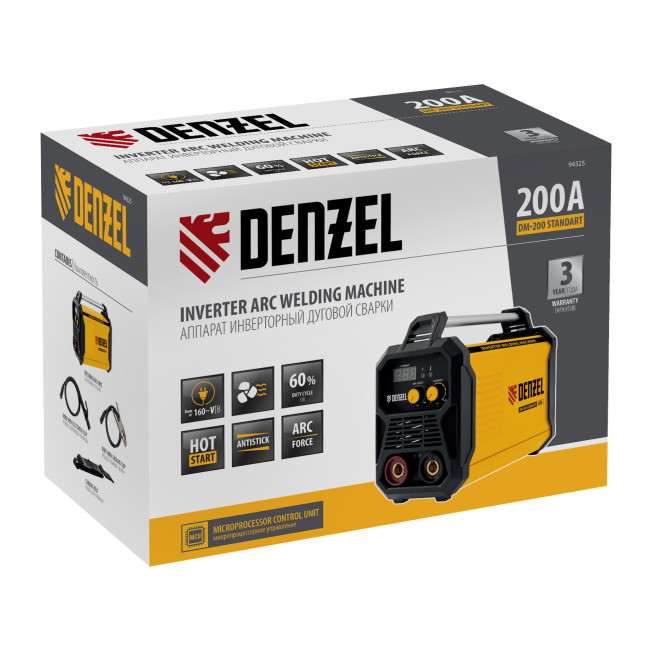 Аппарат инвертор. дуговой сварки DM-200 Standart, 200 А, ПВ 60% Denzel в Новосибирске