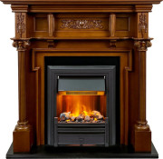Каминокомплект Oxford - Орех с очагом Brookline Black