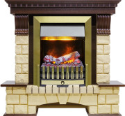 Каминокомплект Pierre Luxe - Темный дуб / Шампань (Высота 1050мм) с очагом Danville Antique Brass FB2 Каминокомплект Pierre Luxe - Темный дуб / Шампань (Высота 1050мм) с очагом Danville Antique Brass FB2