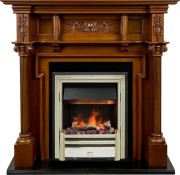 Каминокомплект Oxford - Орех с очагом Cavendish
