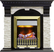 Каминокомплект Dublin - Венге / Сланец белый с очагом Danville Antique Brass FB2