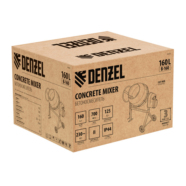 Бетоносмеситель B-160, 700 Вт, 160 л Denzel в Новосибирске
