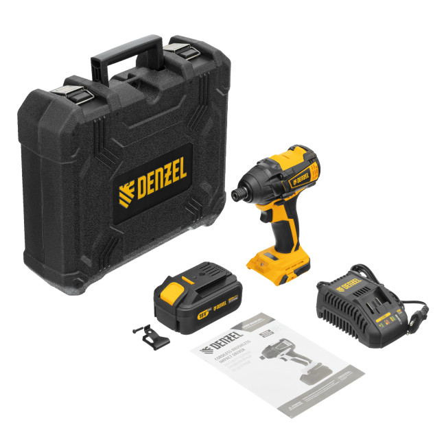 Винтоверт ударный аккумуляторный бесщет CID-IB-200 18В Li-Ion Denzel в Новосибирске